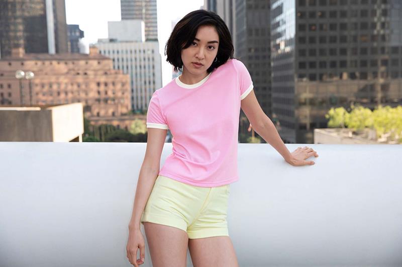 Ringer női póló - XL - White/Black