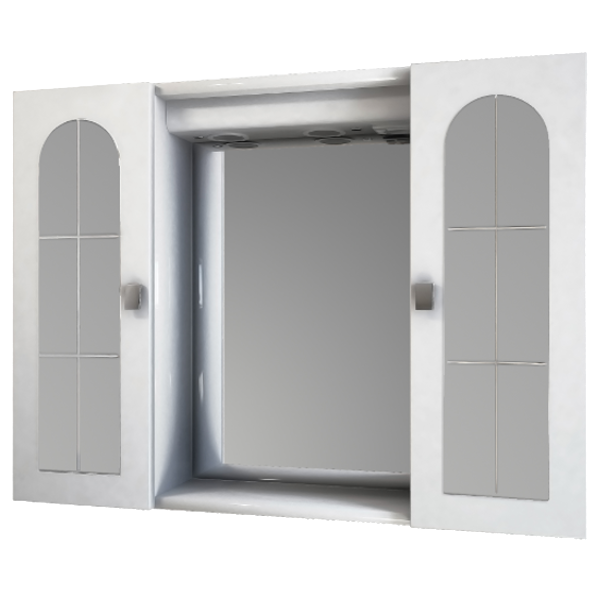 ROMANTIKA TÜKRÖSSZEKRÉNY 80X60X17CM MDF FEHÉR, LED VILÁGÍTÁSSAL