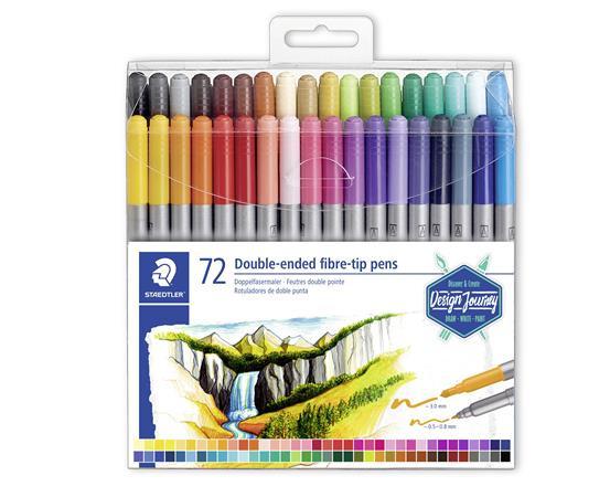 Rostirón készlet, 0,8/3,0 mm, kétvégű, STAEDTLER® "3200", 72 különböző szín