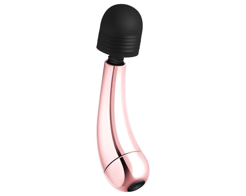 Rosy Gold Wand Mini Curve - masszírozó vibrátor (rosegold)