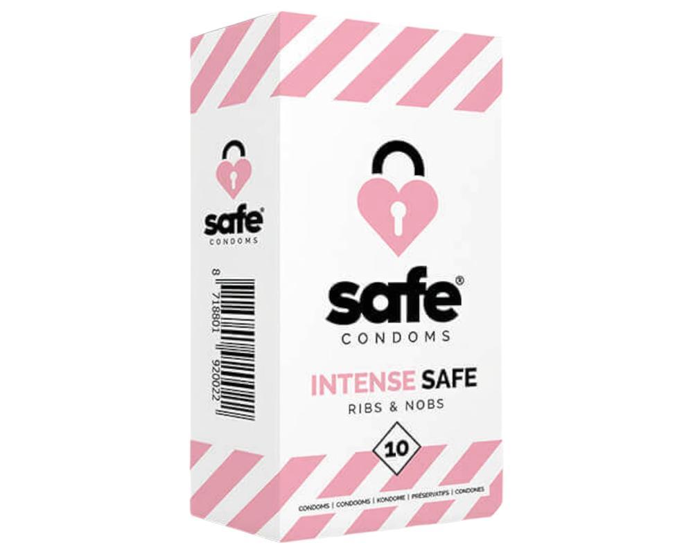 SAFE Intense Safe - bordázott-pontozott óvszer (10db)