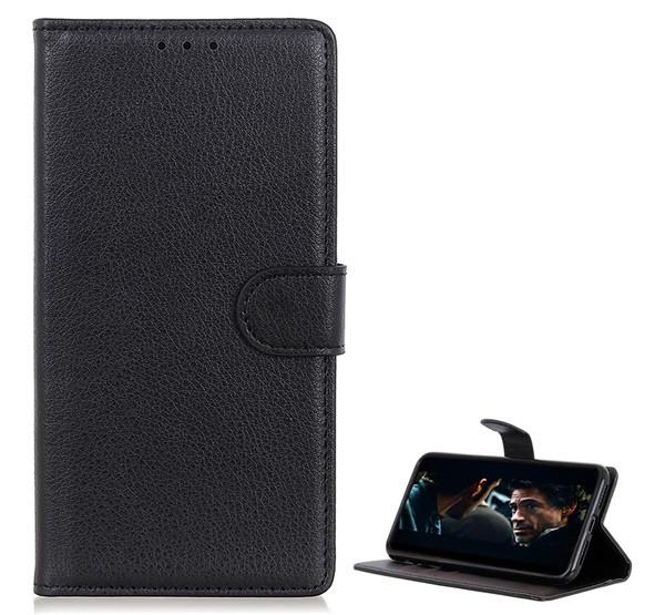 Samsung A31 Flip tok álló, bőr hatású FEKETE