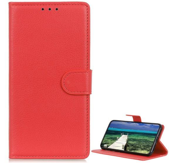 Samsung M22 / A22 4G Flip tok álló, bőr hatású PIROS