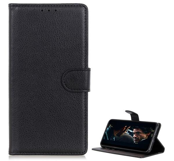 Samsung M31s Flip tok álló, bőr hatású FEKETE