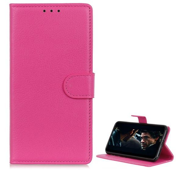 Samsung M31s Flip tok álló, bőr hatású RÓZSASZÍN