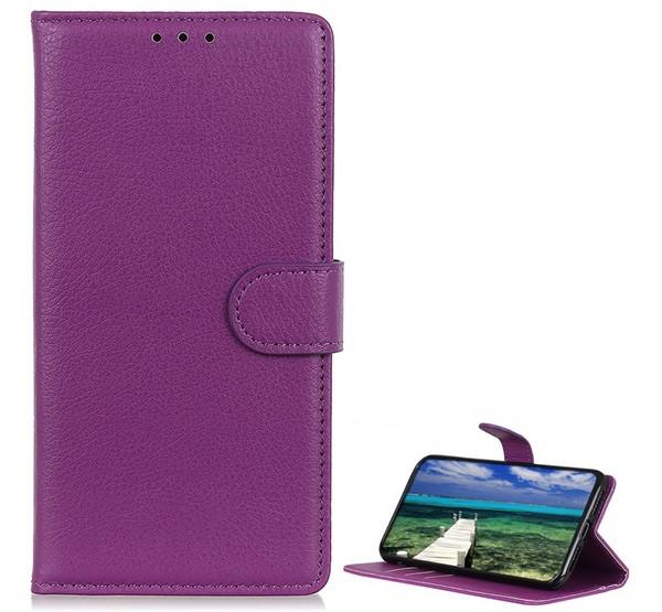 Samsung S21 FE Flip tok álló, bőr hatású LILA