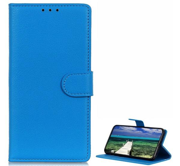 Samsung S21 FE Flip tok álló, bőr hatású VILÁGOSKÉK