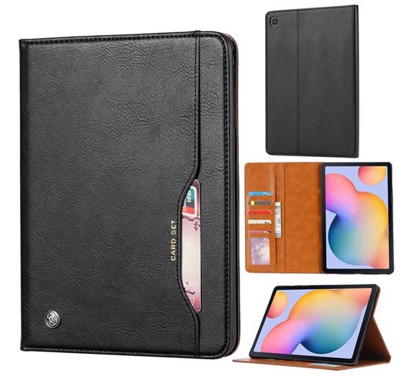 Samsung Tab S6 Lite 10.4 LTE 2022 / Tab S6 Lite 10.4 WIFI 2022 / Tab S6 Lite 10.4 LTE 2020 Flip tok álló, bőr hatású FEKETE