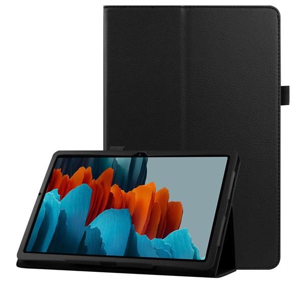 Samsung Tab S7 Plus WIFI 5G Flip tok álló, bőr hatású FEKETE