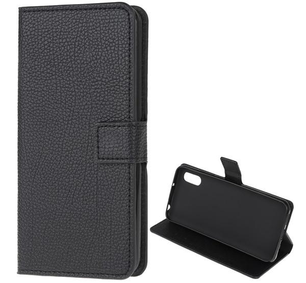 Samsung Xcover 5 Flip tok álló, bőr hatású FEKETE