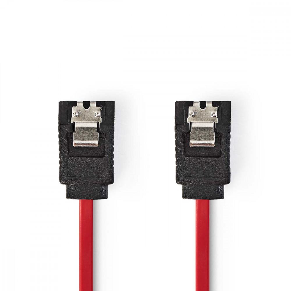 SATA kábel | 3 Gbps | SATA 7-Tűs Aljzat | SATA 7-Tűs Aljzat | PVC | 0.50 m | Lapos | PVC | Piros | Műanyag Zacskó