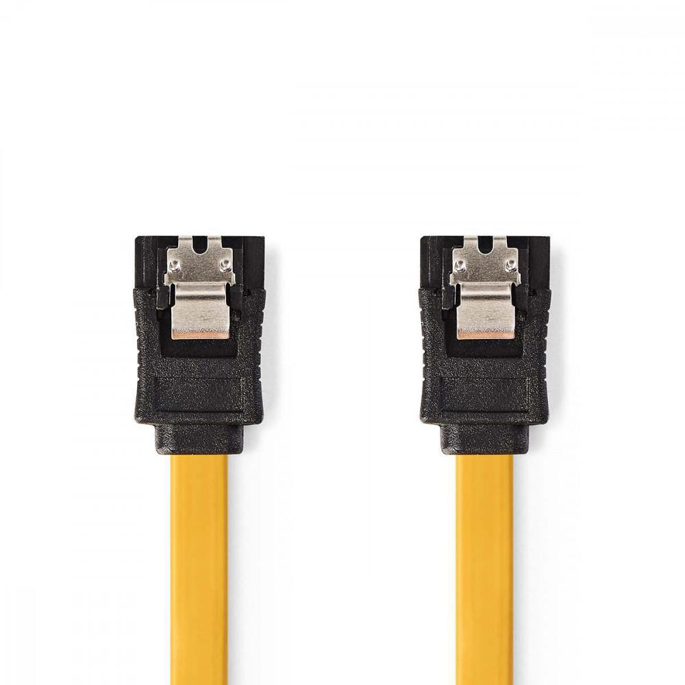 SATA kábel | 6 Gbps | SATA 7-Tűs Aljzat | SATA 7-Tűs Aljzat | PVC | 1.00 m | Lapos | PVC | Sárga | Műanyag Zacskó