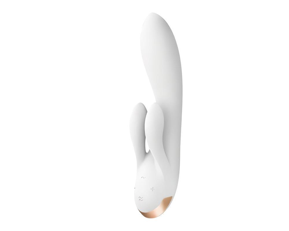 Satisfyer Double Flex - okos, csiklókaros vibrátor (fehér)