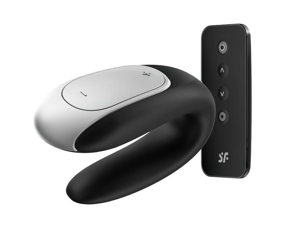Satisfyer Double Fun - okos, vízálló párvibrátor (fekete)