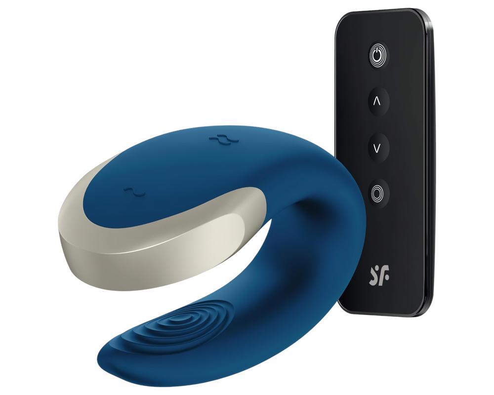 Satisfyer Double Love - okos párvibrátor (kék)