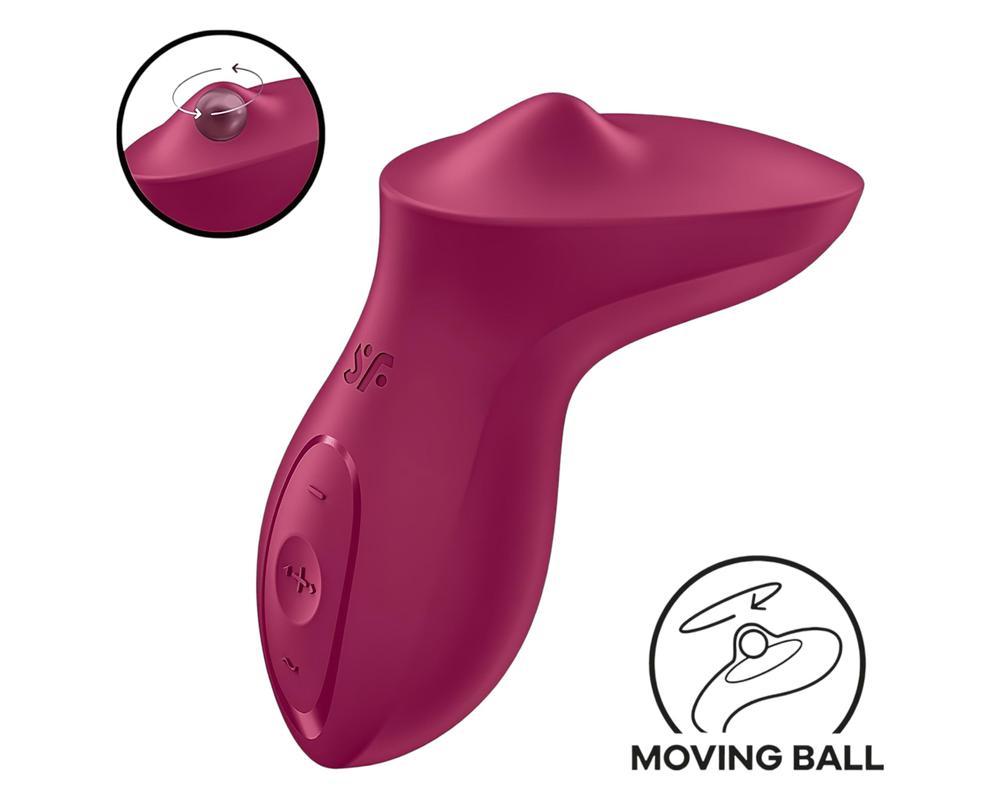 Satisfyer Exciterrr - forgó gyöngyös csikló vibrátor (piros)
