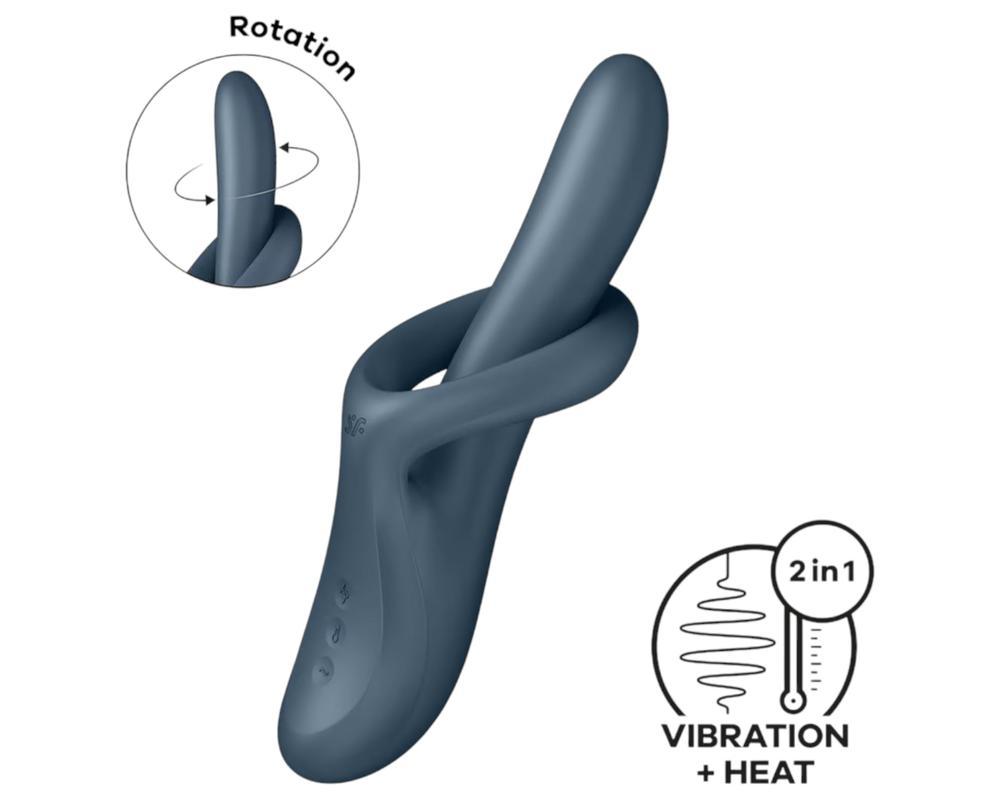 Satisfyer Heat Flex 4 - melegítő csiklókaros vibrátor (szürke)