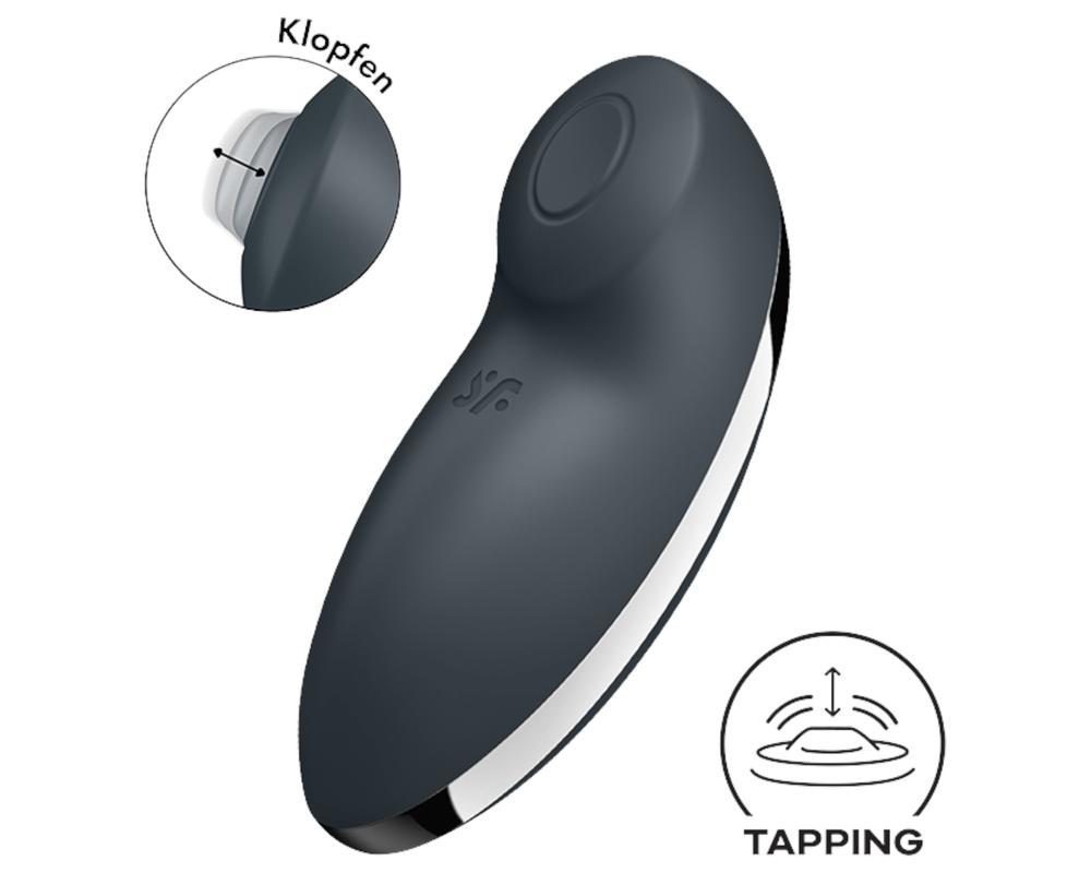 Satisfyer Tap & Climax 2 - 2in1 csikló vibrátor (szürke)