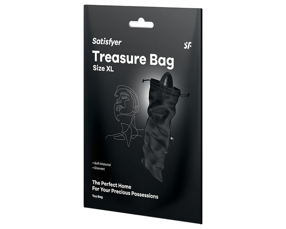 Satisfyer Treasure Bag XL - diszkrét tároló táska - nagy (fekete)