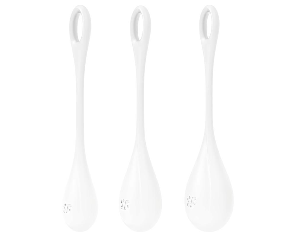 Satisfyer Yoni Power 1 - gésagolyó szett - fehér (3 részes)