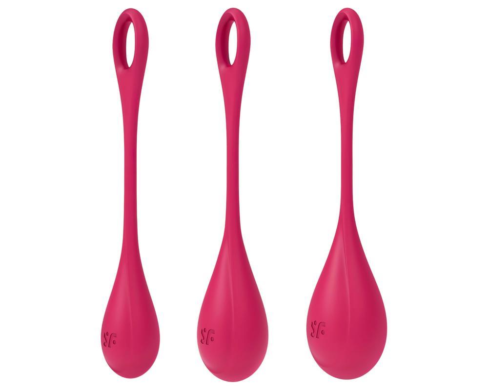 Satisfyer Yoni Power 1 - gésagolyó szett - piros (3 részes)