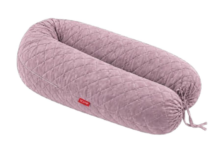 Scamp formázható univerzális szoptatós párna velvet huzattal 155cm - Mauve