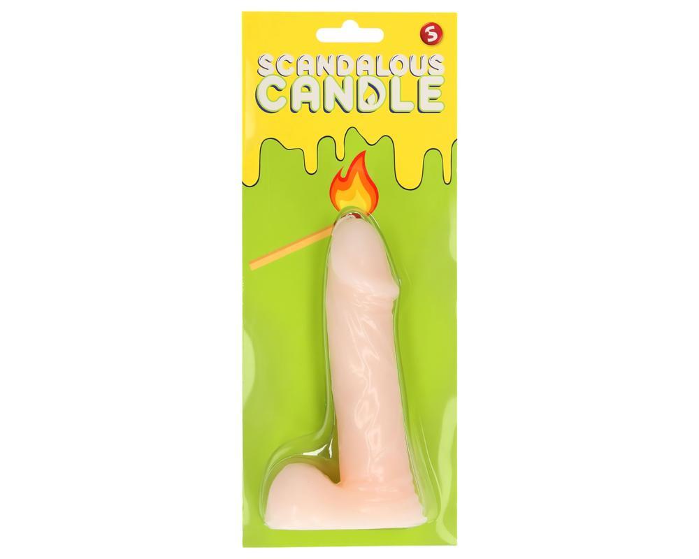 Scandalous - gyertya - pénisz herékkel - natúr (133g)