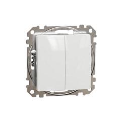 Schneider Electric Sedna Design Kettős váltókapcsoló, rugós bekötés, 10AX, (106+6), fehér