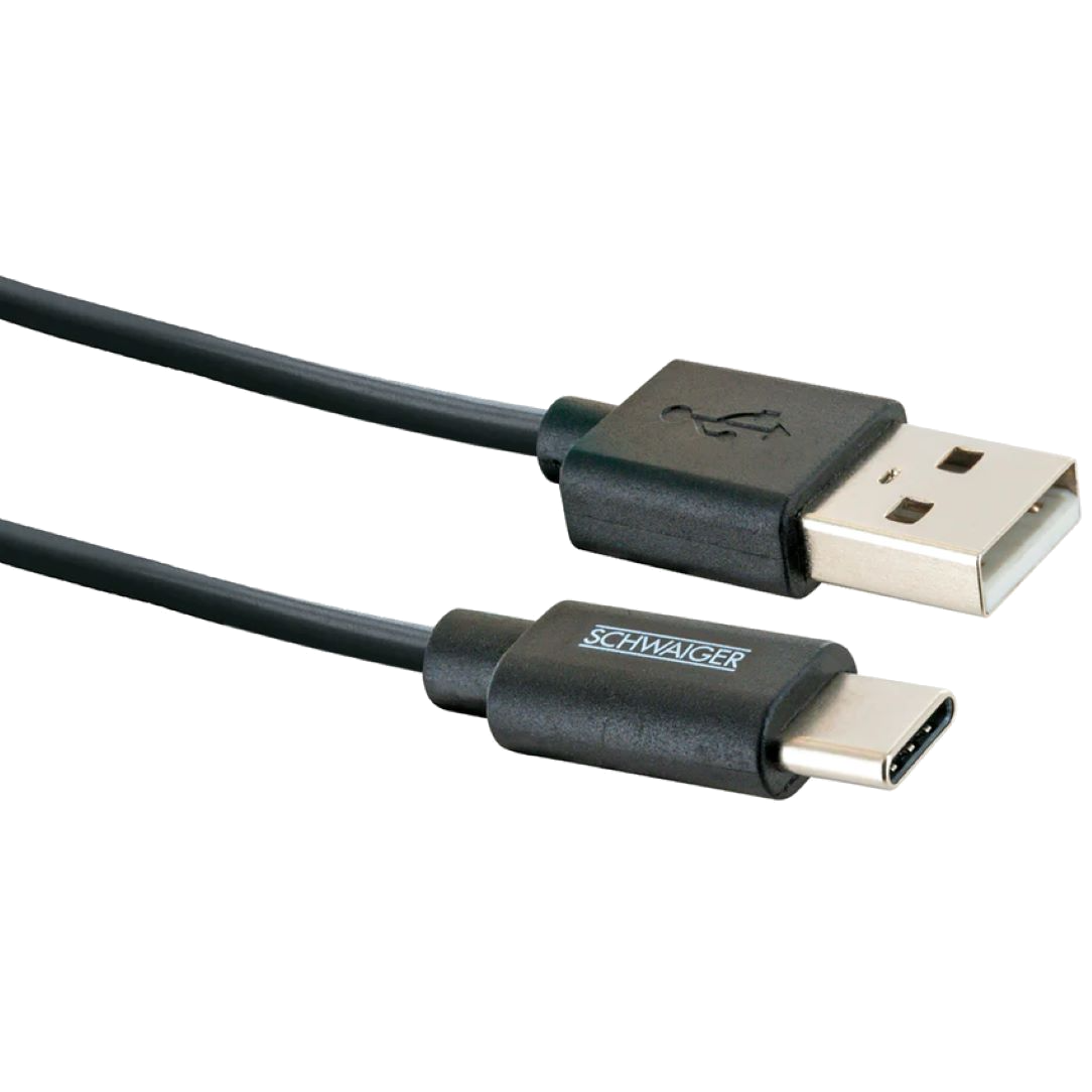 SCHWAIGER USB-C/USB-A SZINKRON- ÉS TÖLTŐKÁBEL IP44 2M FEKETE