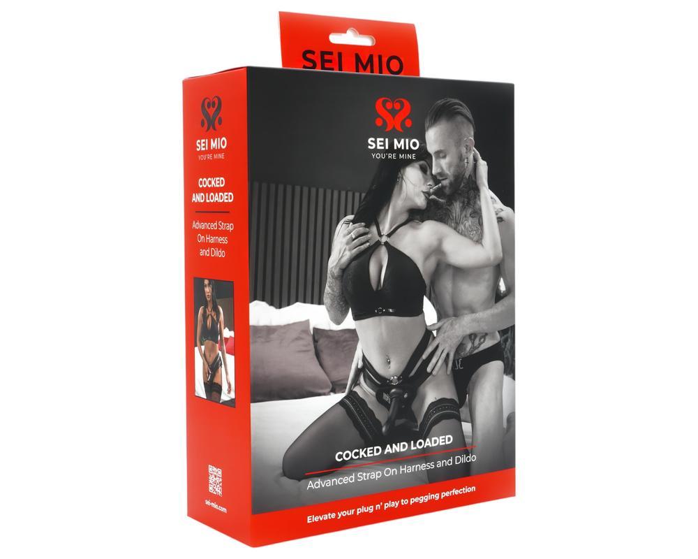 Sei Mio - felcsatolható dildó hámmal - 15 cm (fekete)