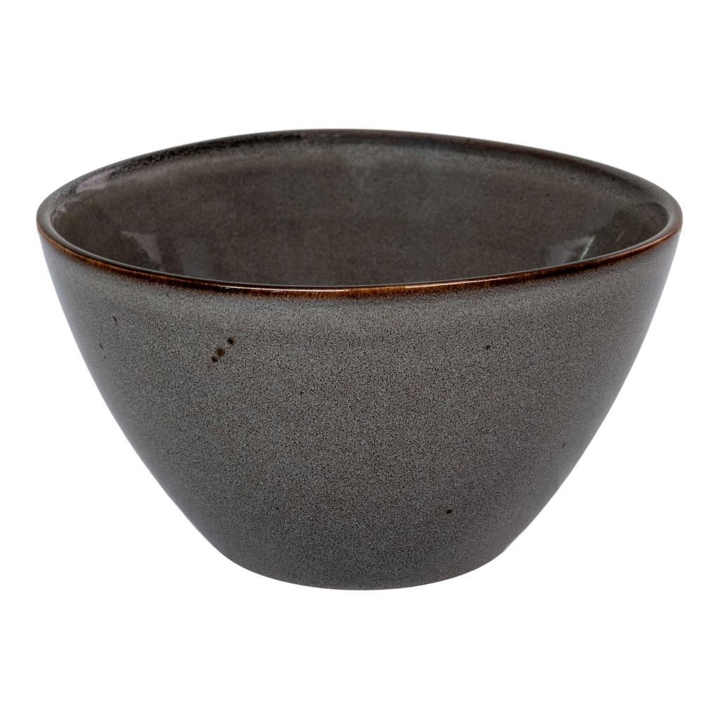 Selma tál, kerámia, szürke-barna 15x9 cm, 4 db