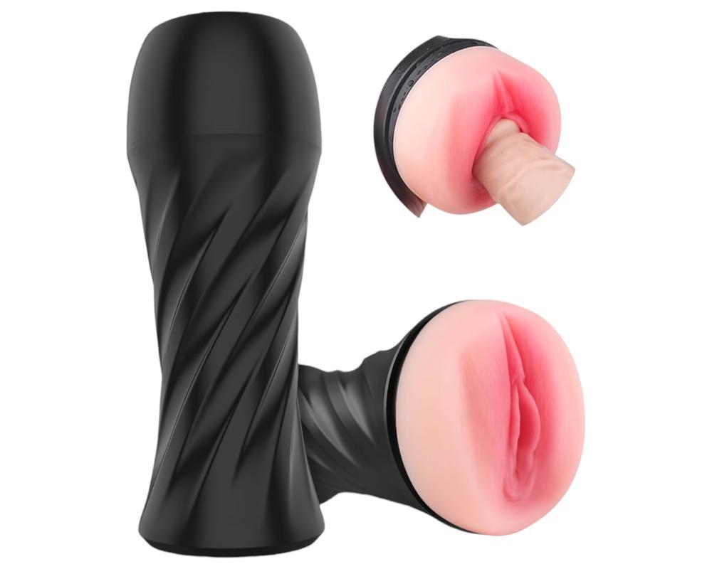 Sex HD Marcus - élethű műpunci tokban (fekete-natúr)