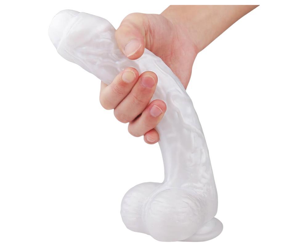Sex HD Martin - tapadókorongos, herés élethű dildó (fehér)