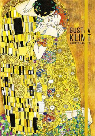 Skiccfüzet, A5, pontrácsos, 80 lap, keményfedeles, SHKOLYARYK, "Klimt&amp;Van Gogh", vegyes