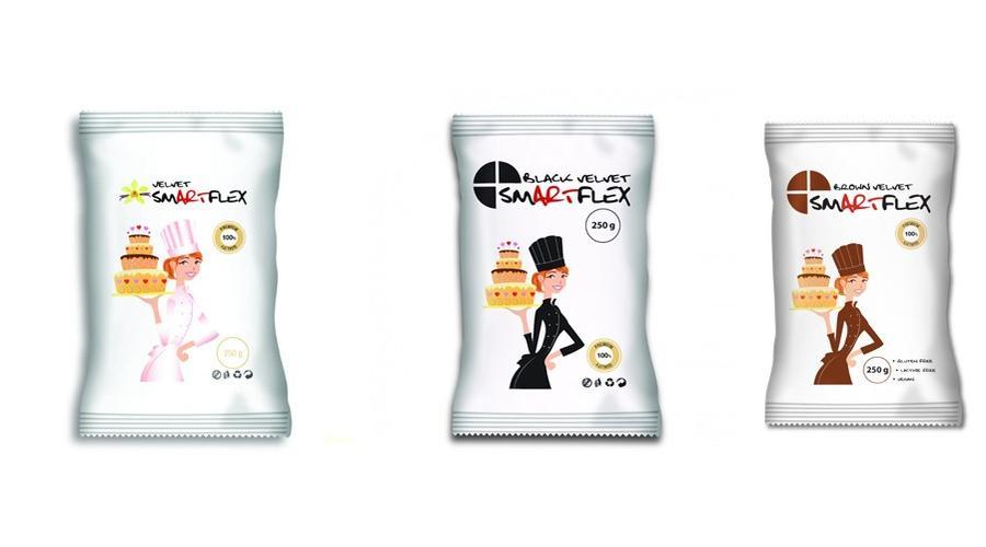 Smartflex fondant massza csomag tortadíszítéshez (fehér, fekete, barna)