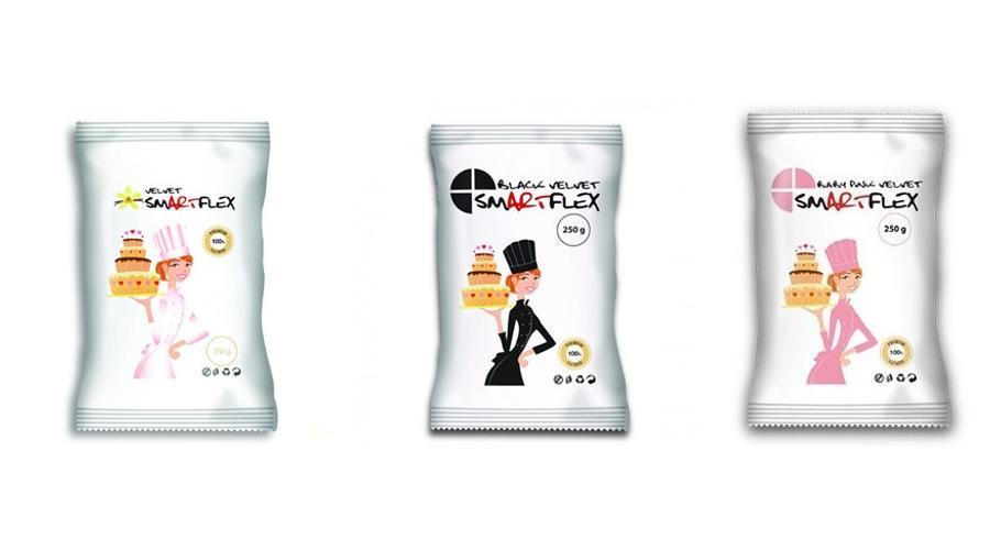 Smartflex fondant massza csomag tortadíszítéshez (fehér, fekete, rózsaszín)