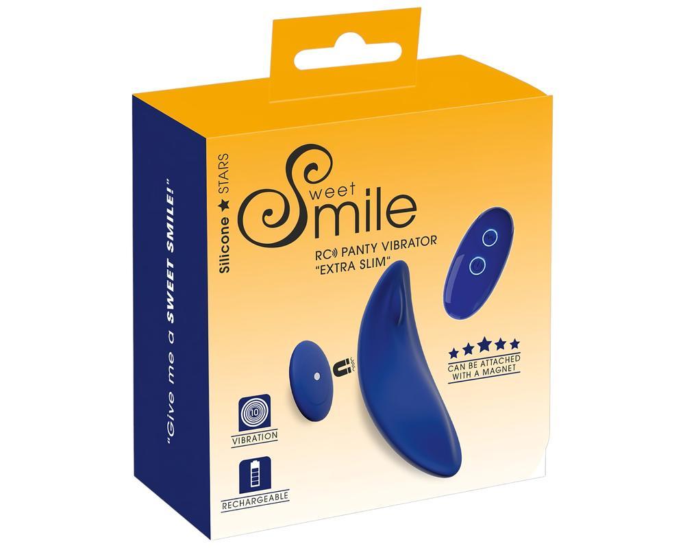Smile - extra vékony, távirányítós bugyi vibrátor (kék)