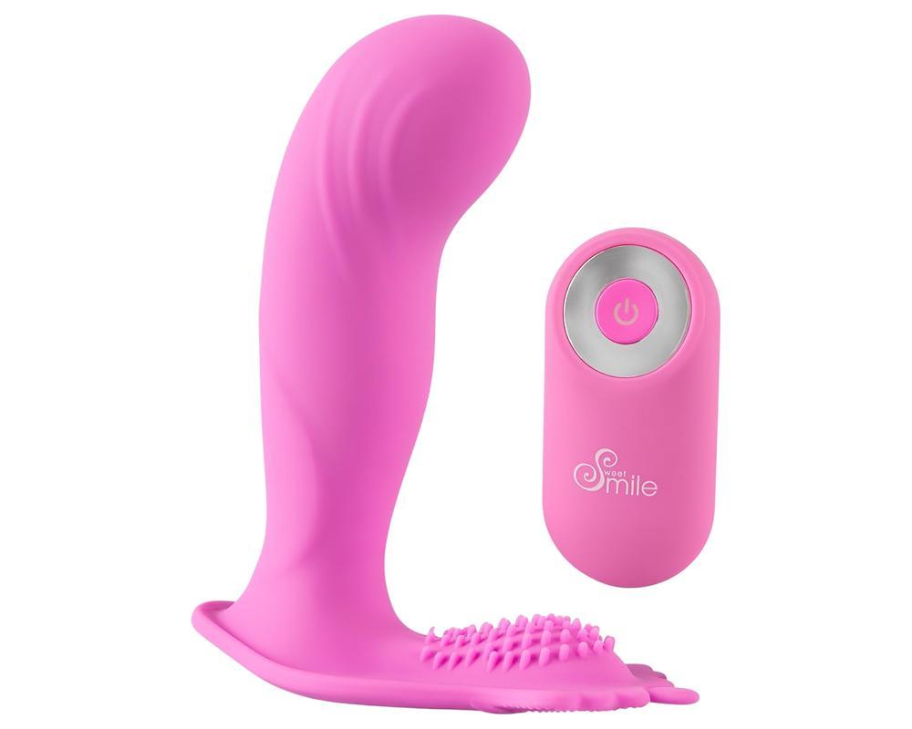 SMILE G-Spot Panty - akkus, rádiós felcsatolható vibrátor (pink)