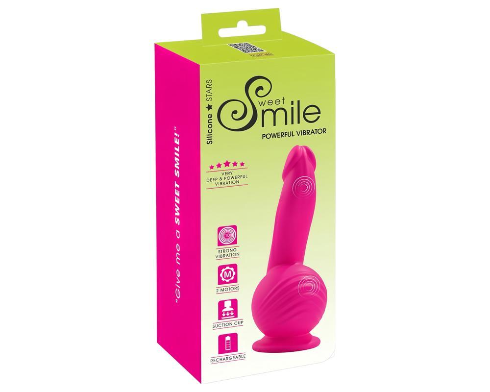 SMILE Powerful - akkus, 2 motoros tapadókorongos vibrátor (pink)