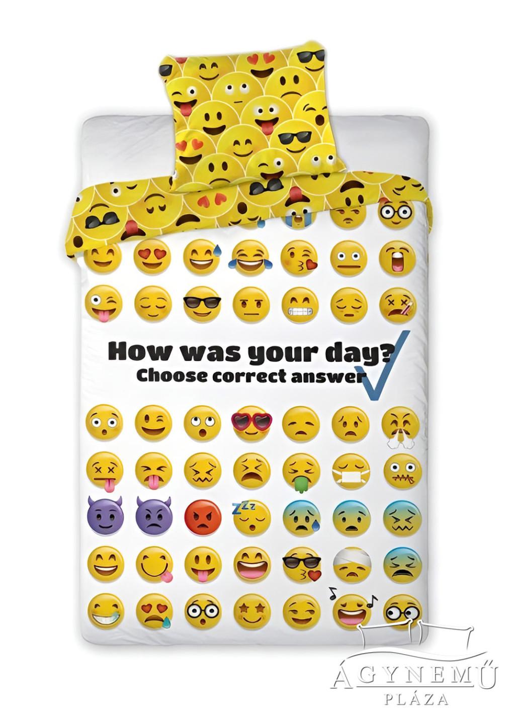Smiley, Emoji Ágyneműhuzat garnitúra, 140x200 cm, 70x90 cm