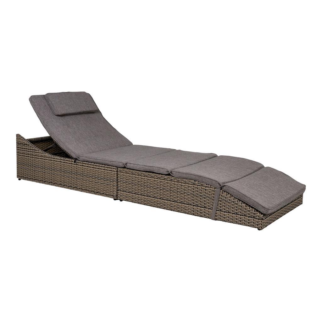 Split napozóágy, polyrattan, kubu szürke, párvával