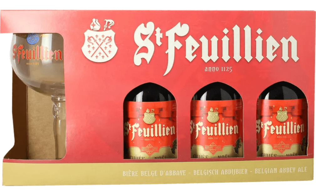 St-Feuillien 3-as Karácsonyi Díszdoboz Pohárral | Kizárólag Bolti Átvétellel