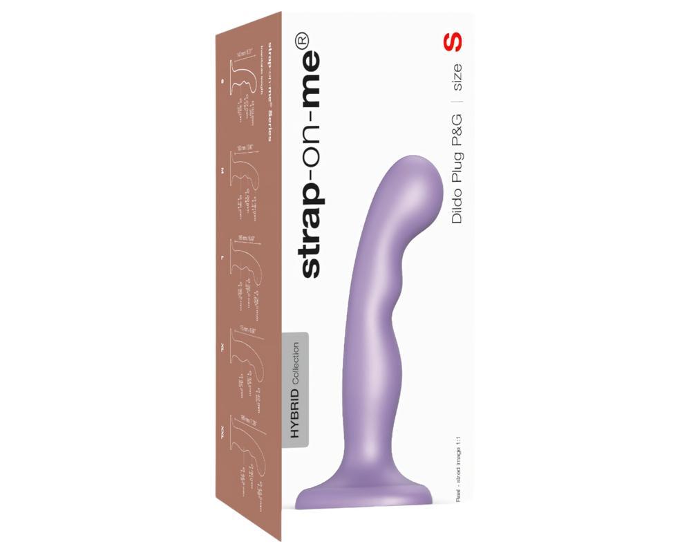 Strap-on-me P&G S - hajlított, tapadókorongos dildó (lila)