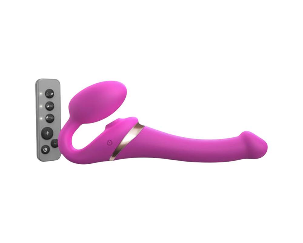 Strap-on-me S - felcsatolható léghullámos vibrátor (pink)