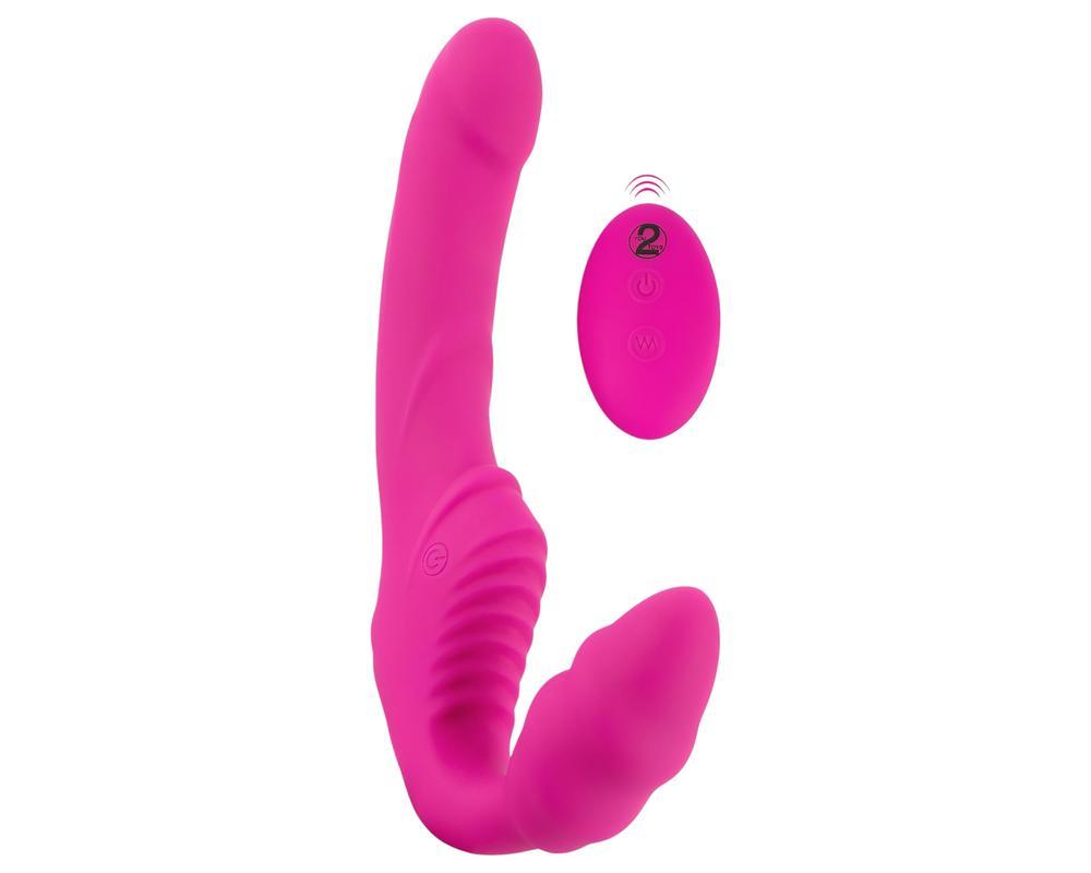 Strepless Strap-On - felcsatolható vibrátor (pink)