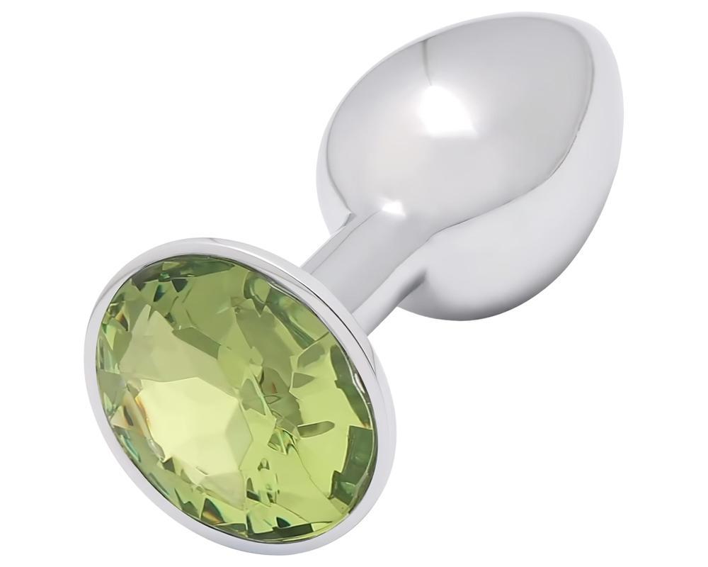 Sunfo - fém anál plug lime kővel (ezüst)
