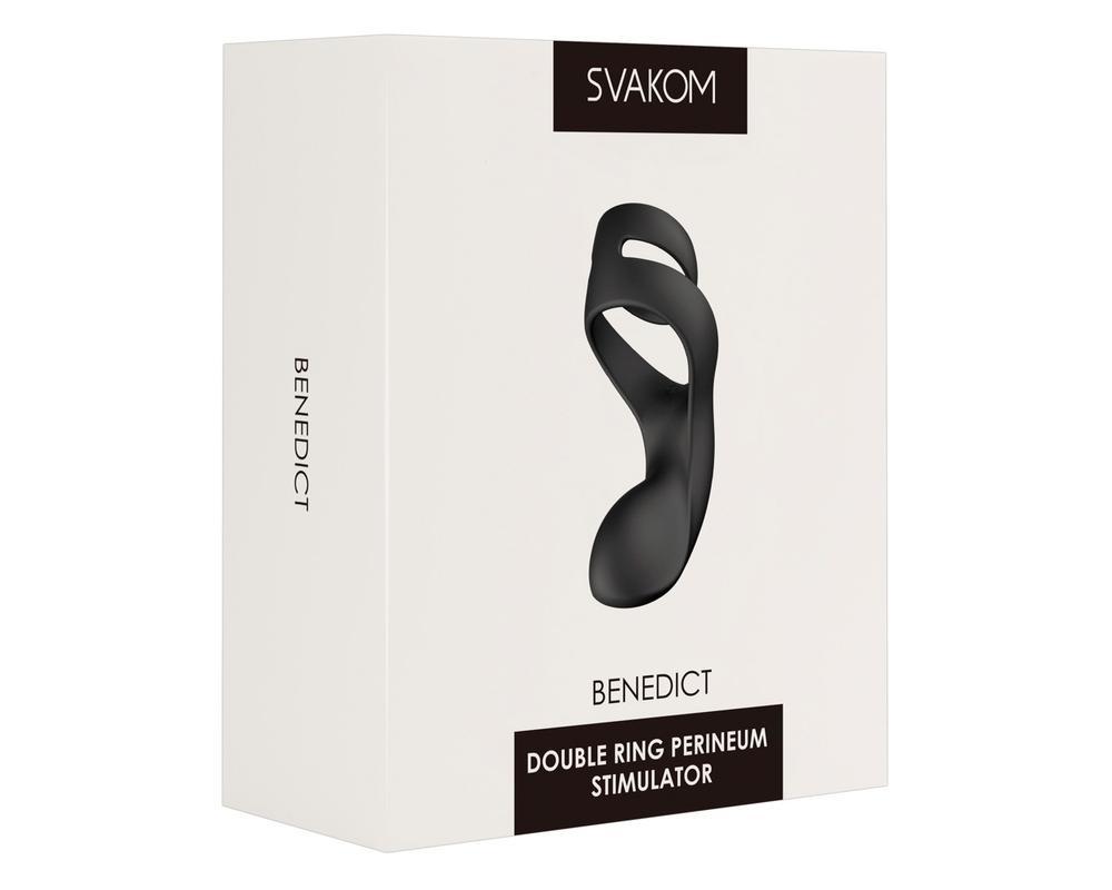 Svakom Benedict - gát stimuláló, vibrációs péniszgyűrű (fekete)