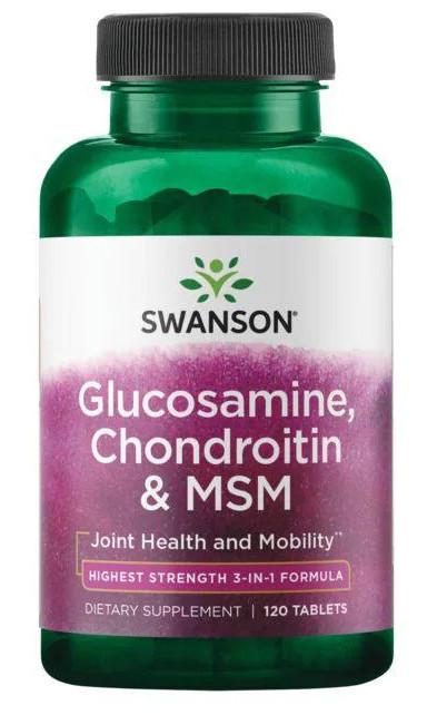 Swanson Glucosamine, Chondroitin &amp; MSM 3-in-1formula 120 tabletta