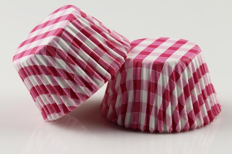 Színes fehér kockás muffin papír 100 db