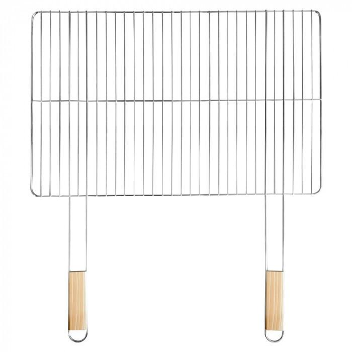 Szögletes grillrács fa fogantyúval 69x60 cm